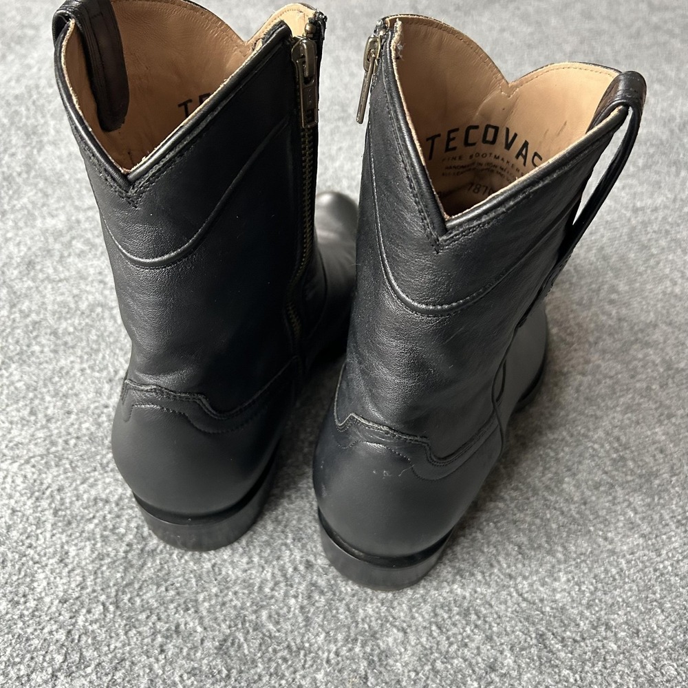 Tecovas Boots Mens Size 10.5EE Black Leather Western Ankle Zip Almond Toe 78707 - Picture 10 of 16